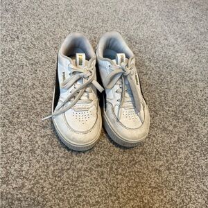 Girls Puma sneakers. Size 1C. Black white